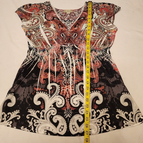 Live and Let Live Boho V-neck Crochet Lace Back Size M - Picture 12 of 12